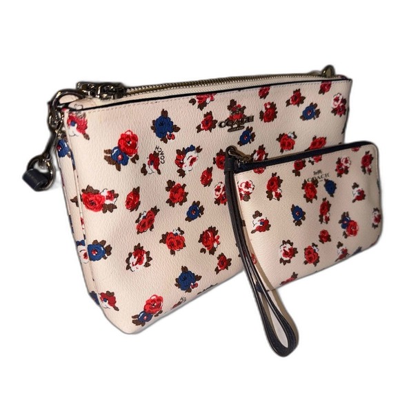 Coach CROSSBODY IN TEA ROSE FLORAL COATED CANVAS F57628 W/ Matching Wallet - Picture 6 of 16